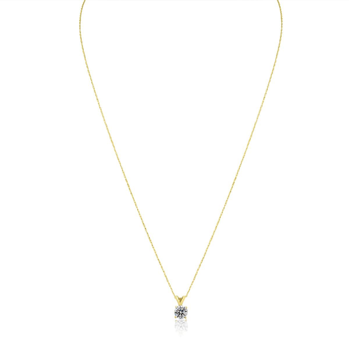 Lab Created 1/4 ct. t.w. Lab Grown Diamond Solitaire Necklace In 14k Gold With 18 Inch Chain