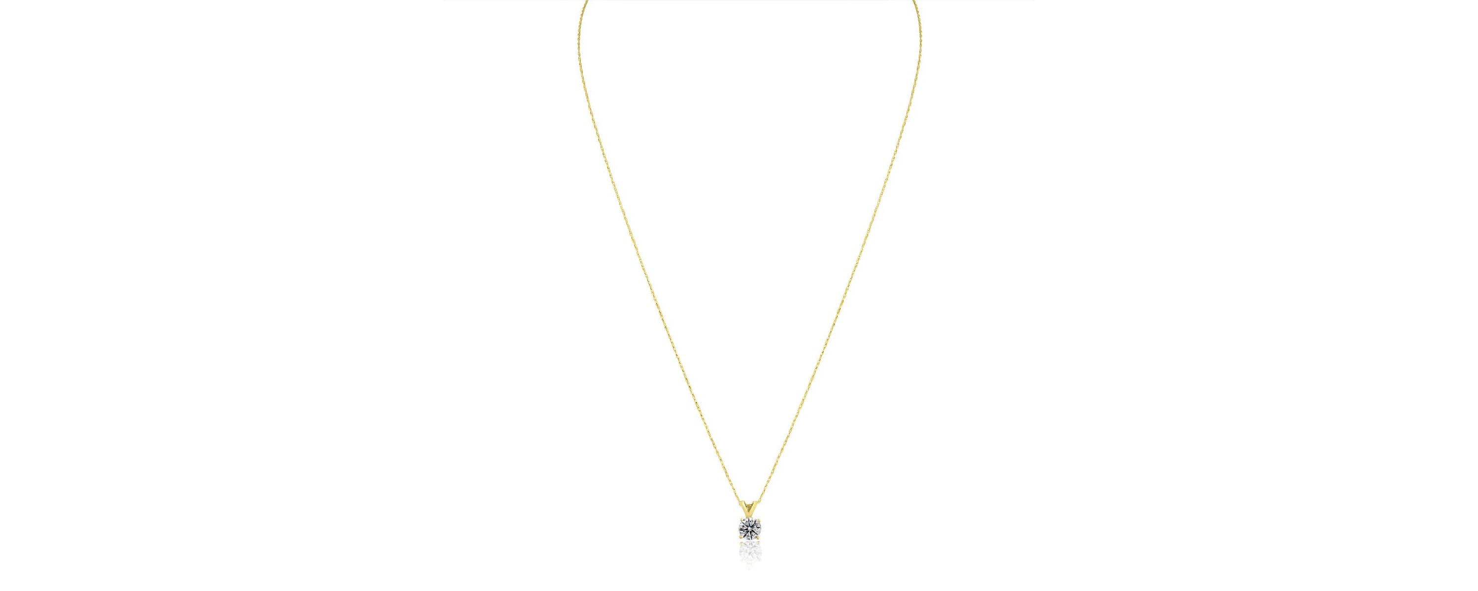 Lab Created 1/4 ct. t.w. Lab Grown Diamond Solitaire Necklace In 14k Gold With 18 Inch Chain