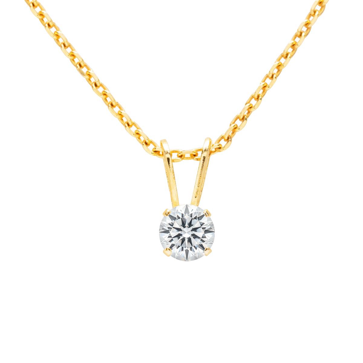 Lab Created 1/10 ct. t.w. Lab Grown Diamond Solitaire Necklace In 14k Gold With 18 Inch Chain