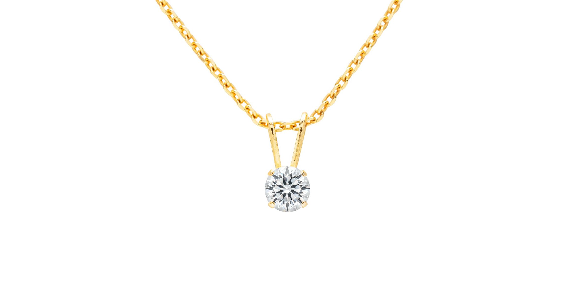 Lab Created 1/10 ct. t.w. Lab Grown Diamond Solitaire Necklace In 14k Gold With 18 Inch Chain
