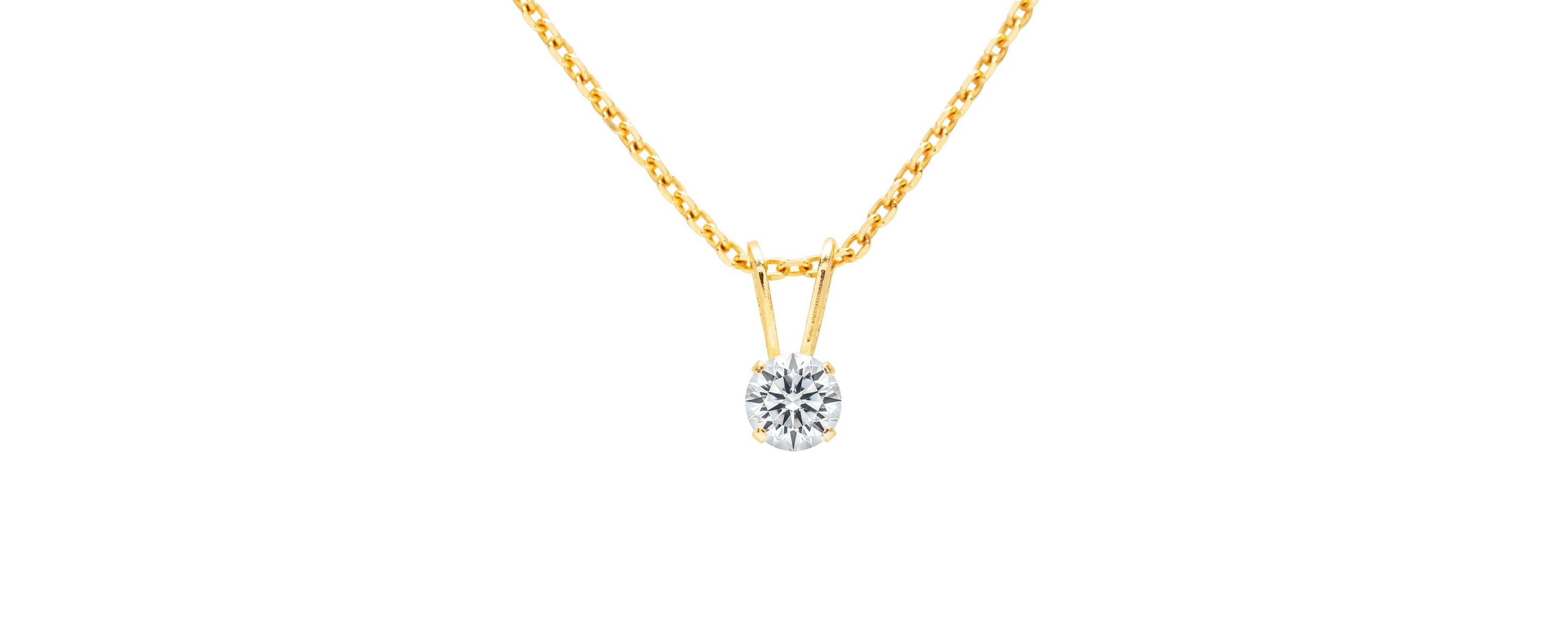 Lab Created 1/10 ct. t.w. Lab Grown Diamond Solitaire Necklace In 14k Gold With 18 Inch Chain