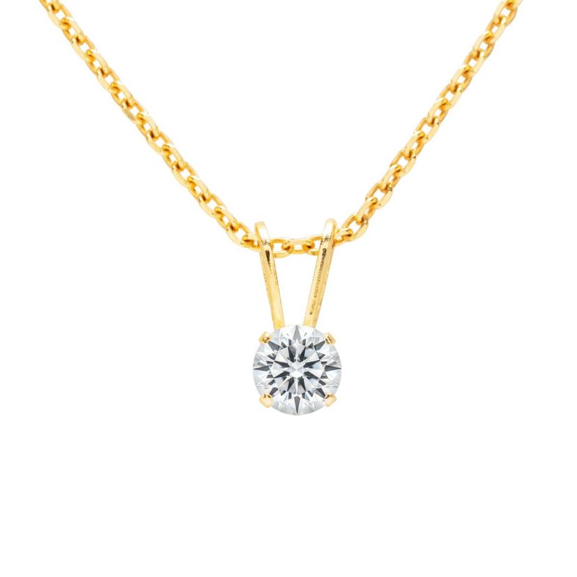 Lab Created 1/10 ct. t.w. Lab Grown Diamond Solitaire Necklace In 14k Gold With 18 Inch Chain