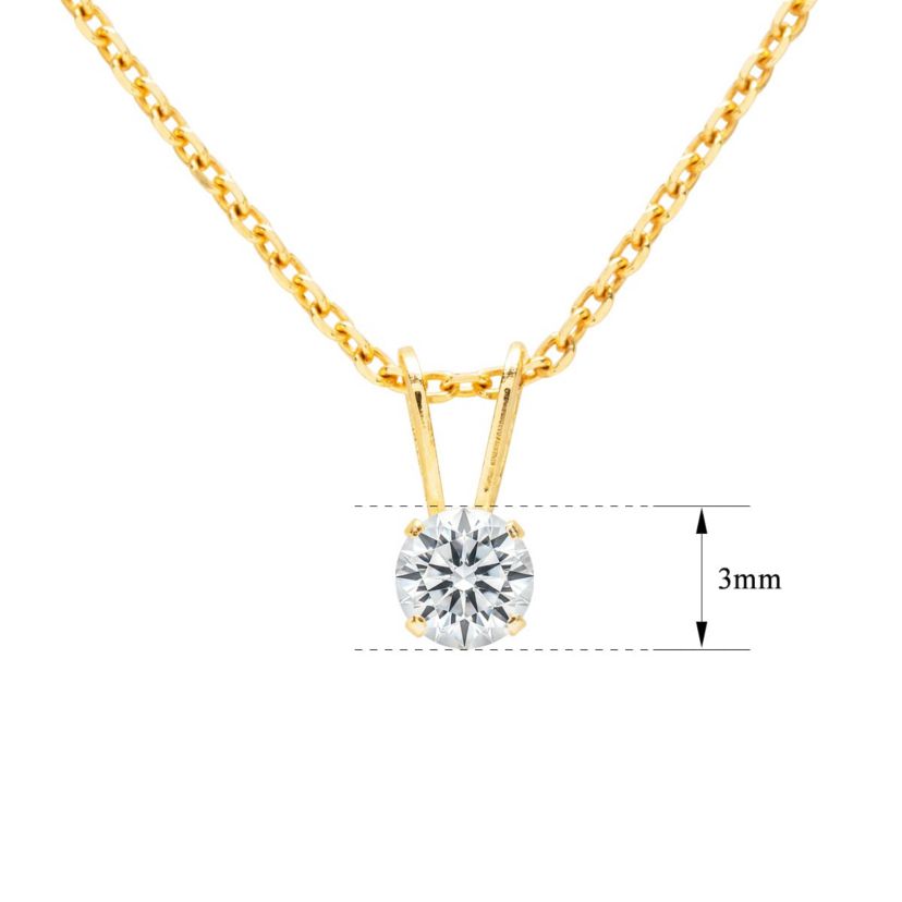 Lab Created 1/10 ct. t.w. Lab Grown Diamond Solitaire Necklace In 14k Gold With 18 Inch Chain