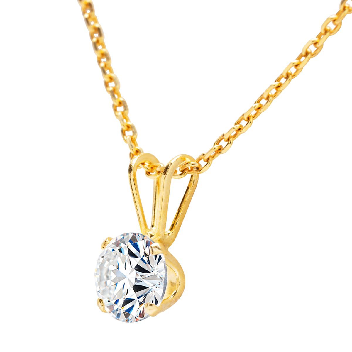 Lab Created 1/10 ct. t.w. Lab Grown Diamond Solitaire Necklace In 14k Gold With 18 Inch Chain