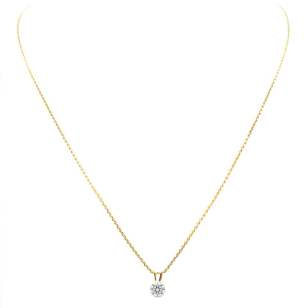 Lab Created 1/10 ct. t.w. Lab Grown Diamond Solitaire Necklace In 14k Gold With 18 Inch Chain