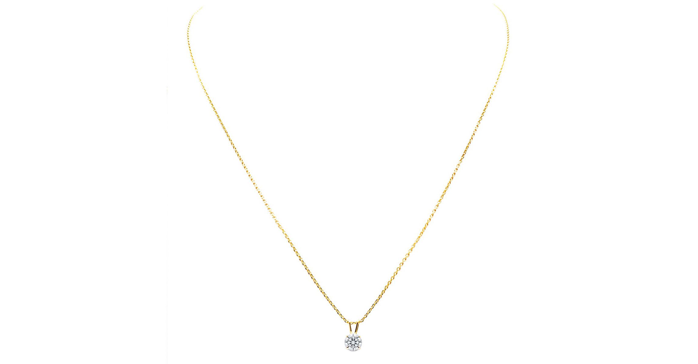 Lab Created 1/10 ct. t.w. Lab Grown Diamond Solitaire Necklace In 14k Gold With 18 Inch Chain