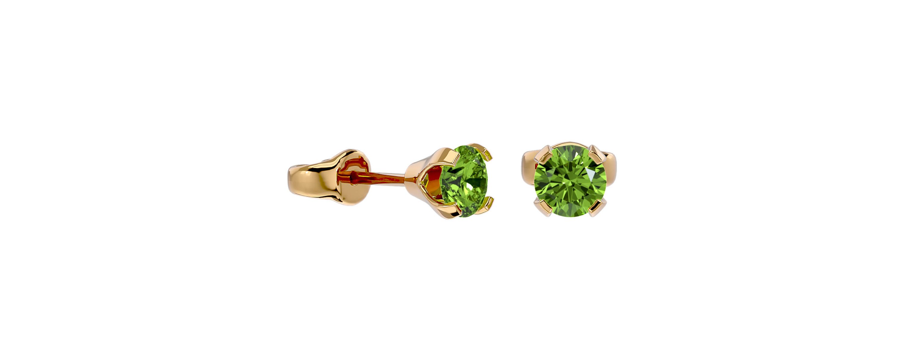 1/2 ct. t.w. Gemstone Stud Earrings In Yellow Gold