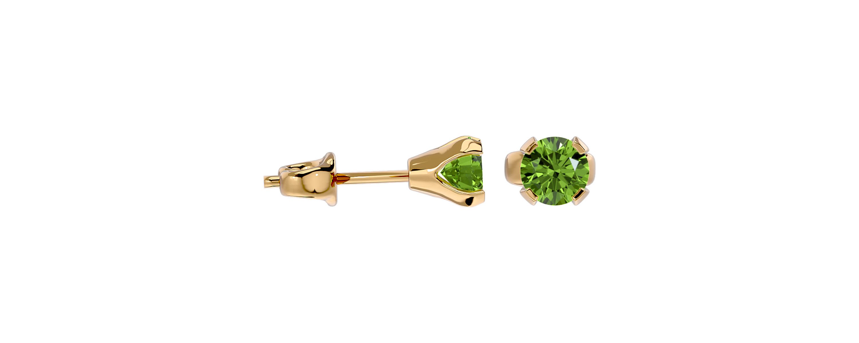 1/2 ct. t.w. Gemstone Stud Earrings In Yellow Gold