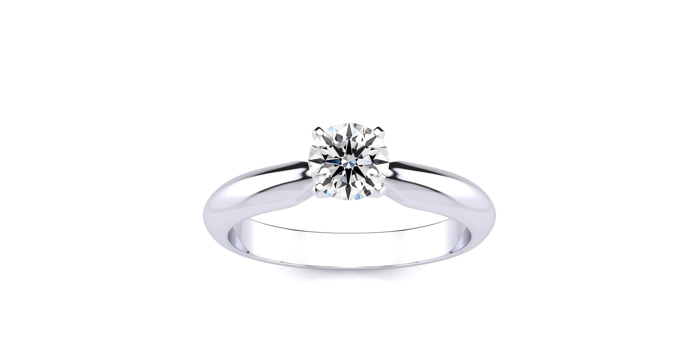 Lab Created 1/2 Carat Lab Grown Diamond Solitaire Ring In Sterling Silver