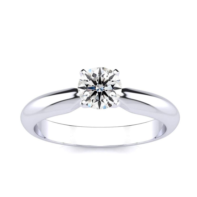 Lab Created 1/2 Carat Lab Grown Diamond Solitaire Ring In Sterling Silver