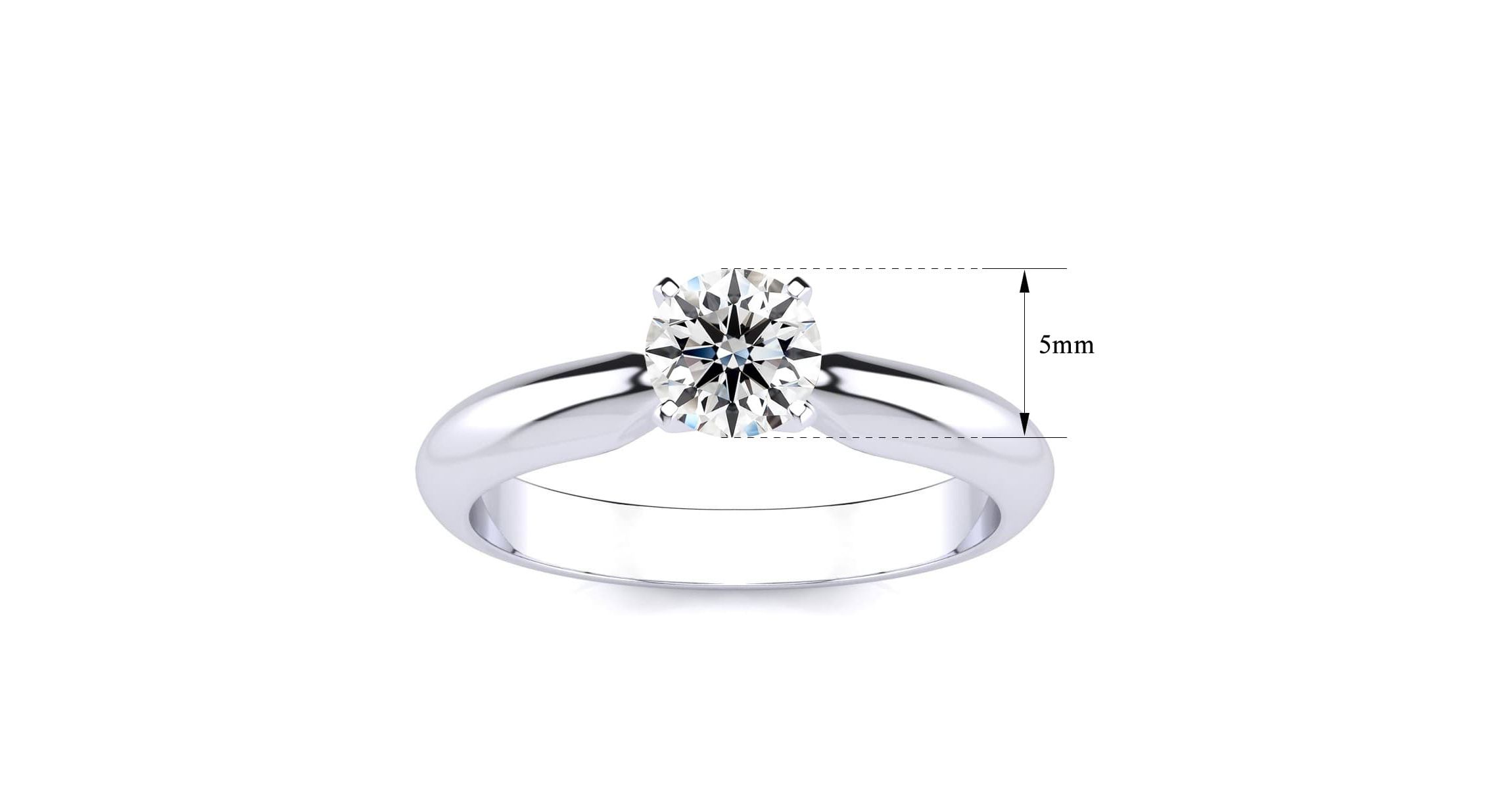 Lab Created 1/2 Carat Lab Grown Diamond Solitaire Ring In Sterling Silver