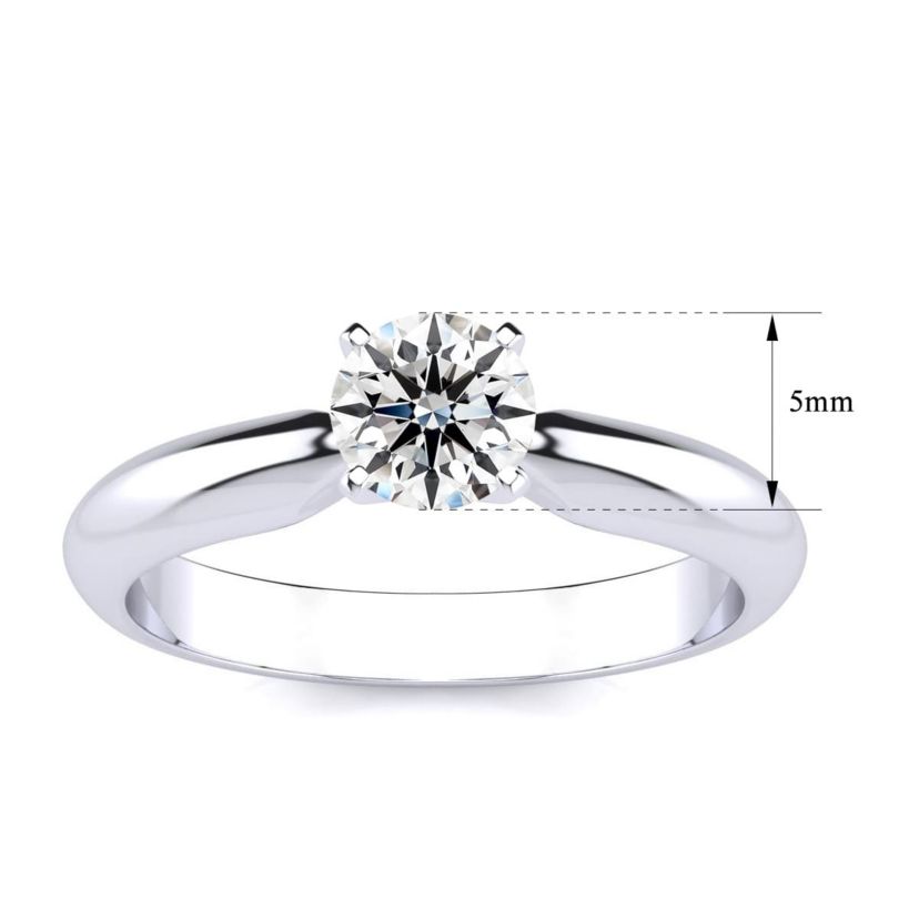 Lab Created 1/2 Carat Lab Grown Diamond Solitaire Ring In Sterling Silver