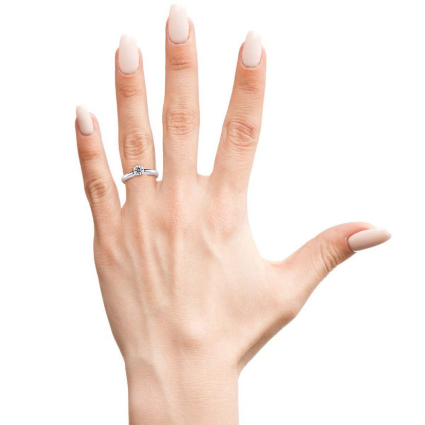 Lab Created 1/2 Carat Lab Grown Diamond Solitaire Ring In Sterling Silver