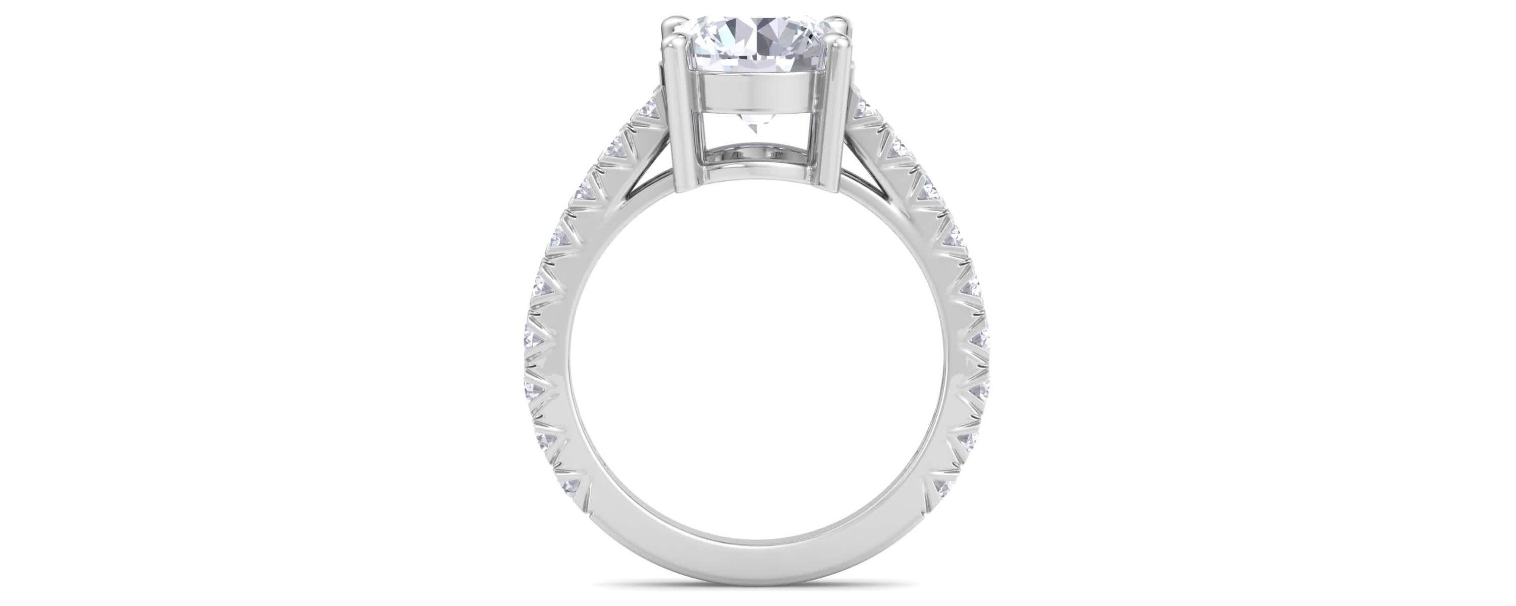 Lab Created 4 Carat Lab Grown Diamond Engagement Ring In Sterling Silver