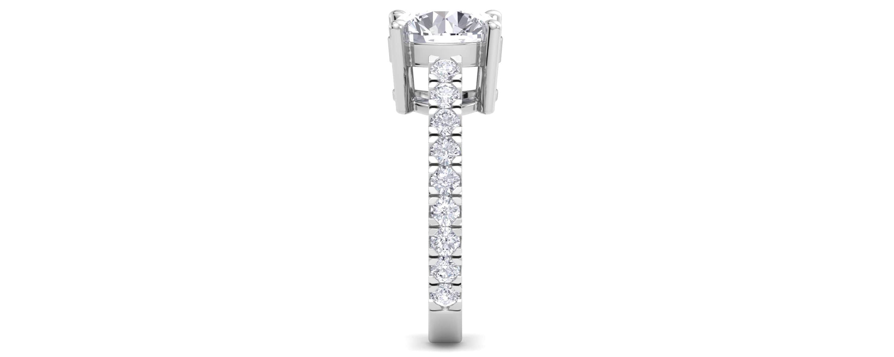 Lab Created 4 Carat Lab Grown Diamond Engagement Ring In Sterling Silver