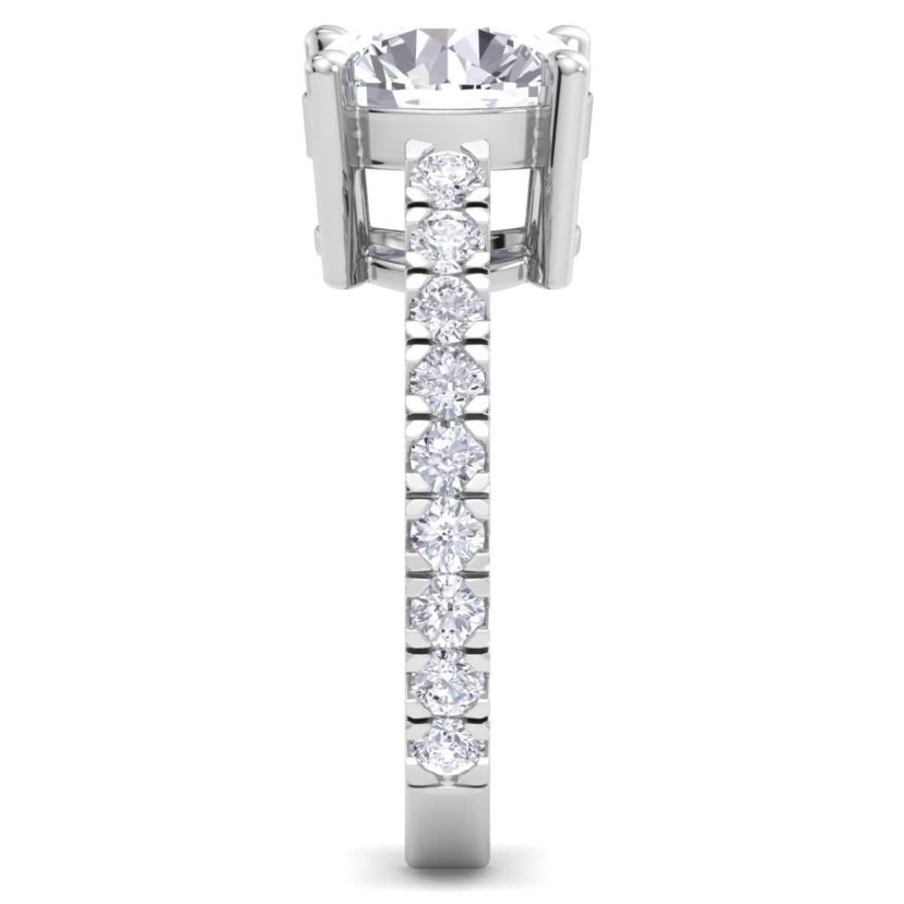 Lab Created 4 Carat Lab Grown Diamond Engagement Ring In Sterling Silver