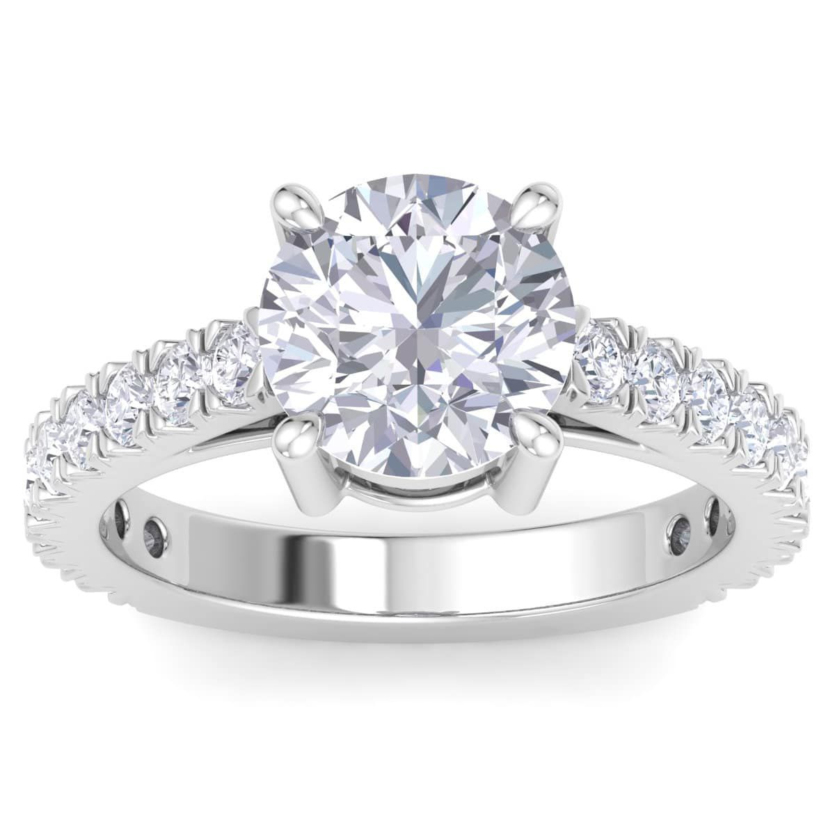 Lab Created 3 Carat Lab Grown Diamond Engagement Ring In Sterling Silver