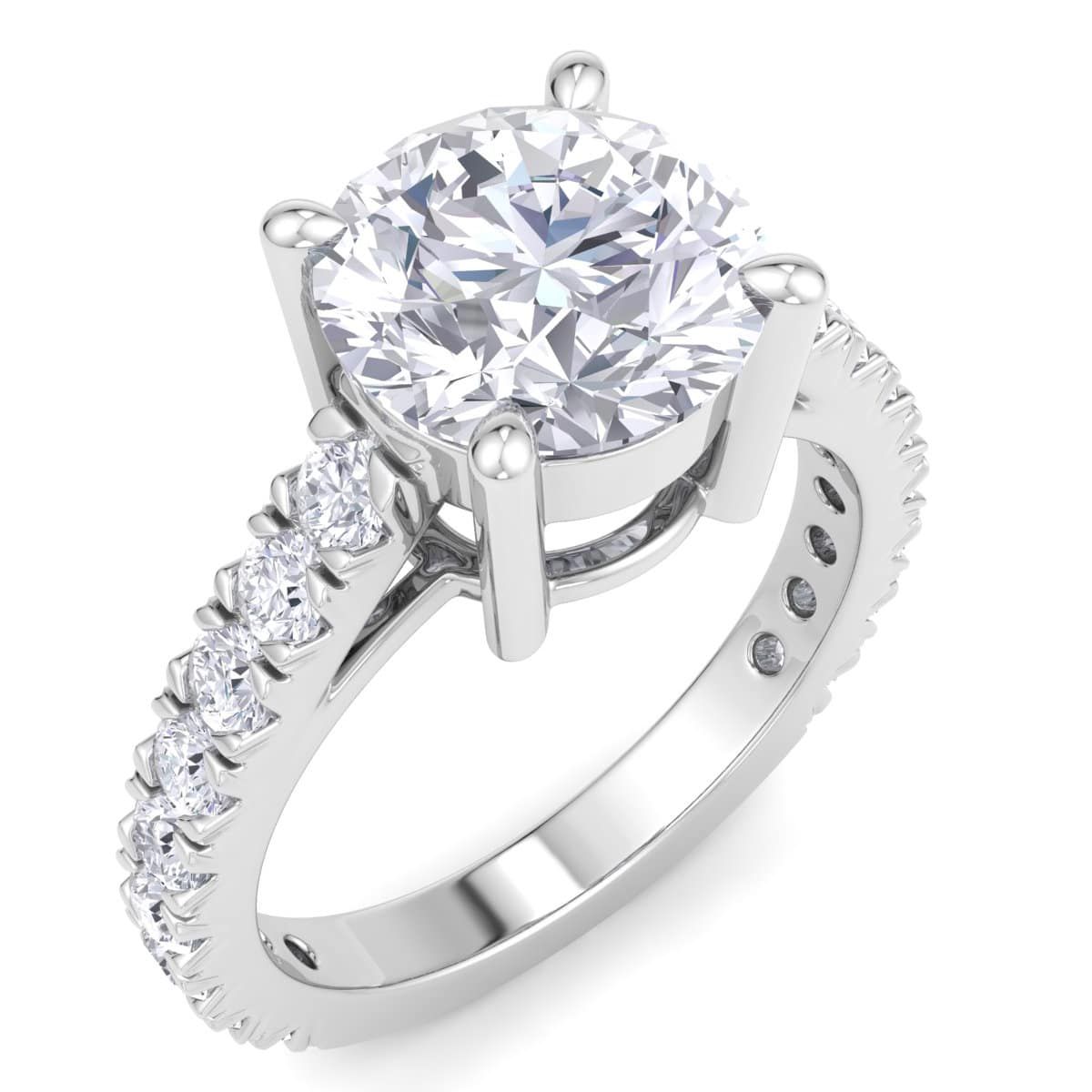 Lab Created 3 Carat Lab Grown Diamond Engagement Ring In Sterling Silver