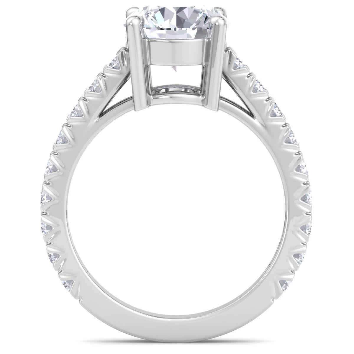 Lab Created 3 Carat Lab Grown Diamond Engagement Ring In Sterling Silver