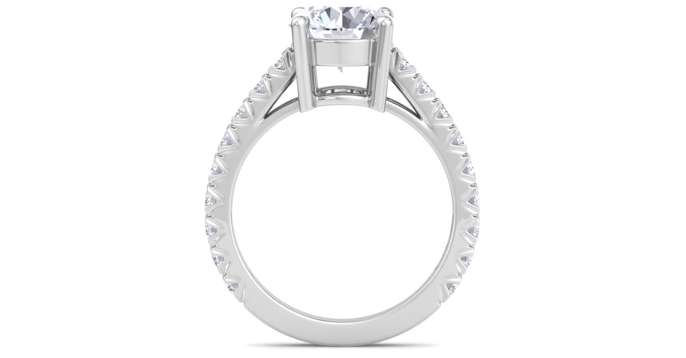 Lab Created 3 Carat Lab Grown Diamond Engagement Ring In Sterling Silver