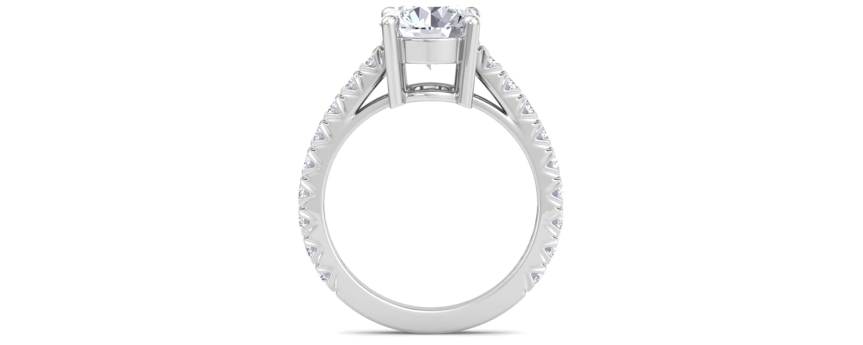 Lab Created 3 Carat Lab Grown Diamond Engagement Ring In Sterling Silver