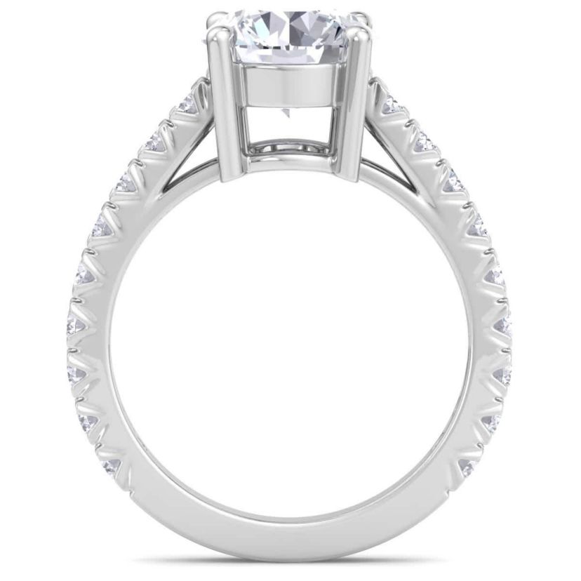 Lab Created 3 Carat Lab Grown Diamond Engagement Ring In Sterling Silver