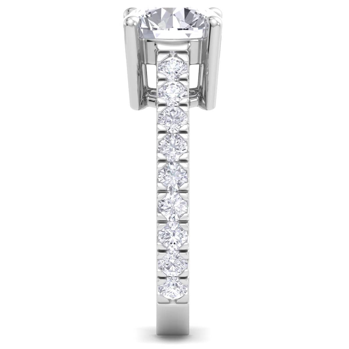 Lab Created 3 Carat Lab Grown Diamond Engagement Ring In Sterling Silver