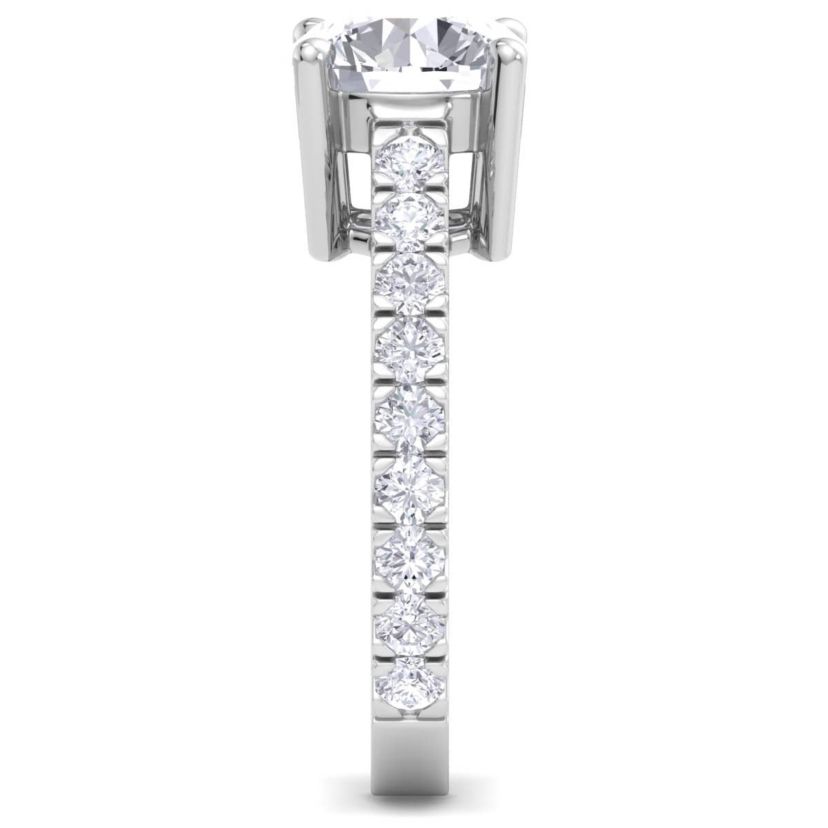 Lab Created 3 Carat Lab Grown Diamond Engagement Ring In Sterling Silver