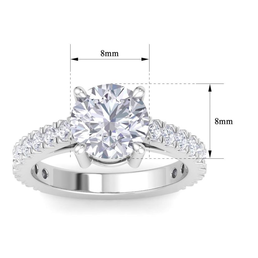 Lab Created 3 Carat Lab Grown Diamond Engagement Ring In Sterling Silver