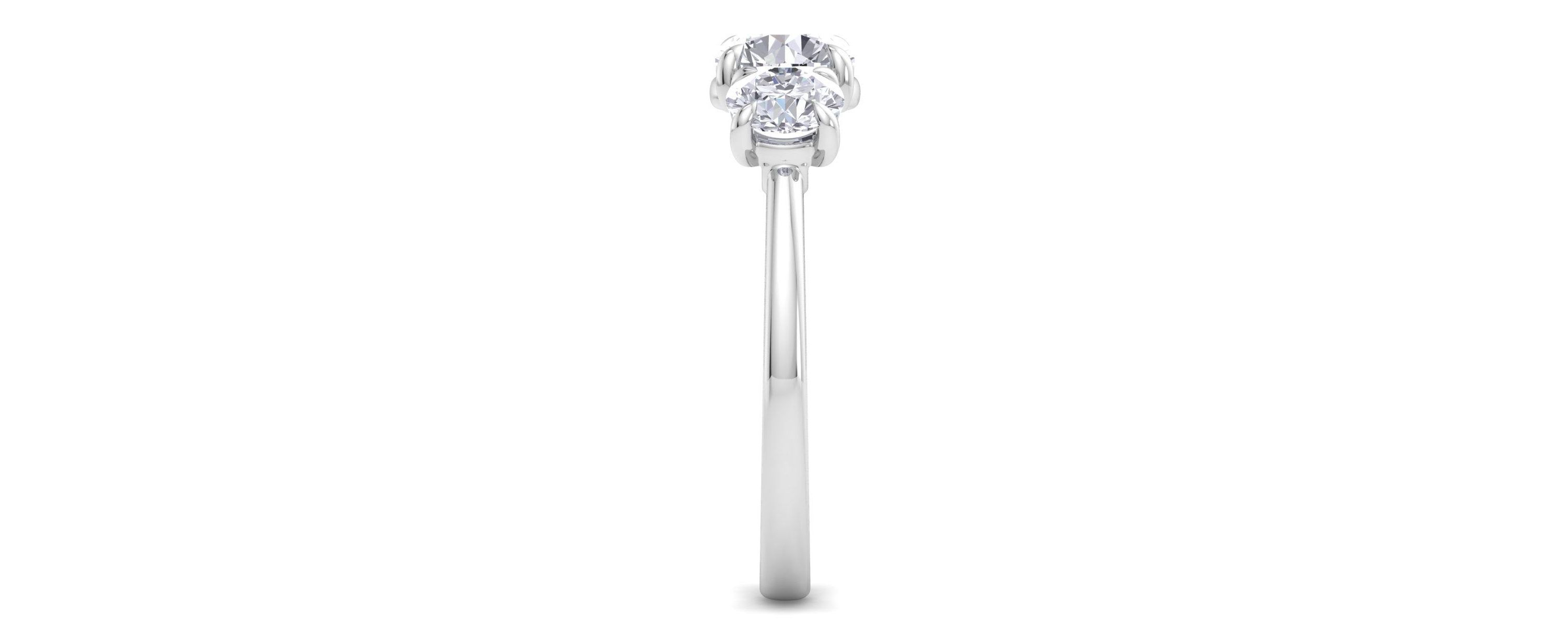 Lab Created 2 Carat Lab Grown Diamond Three Stone Engagement Ring In Sterling Silver