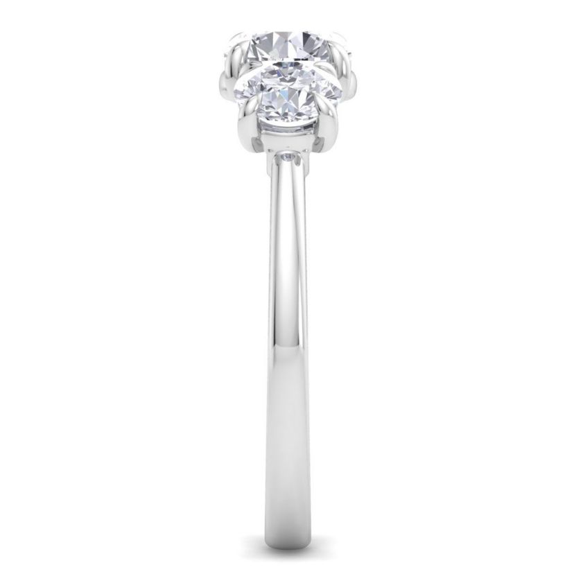 Lab Created 2 Carat Lab Grown Diamond Three Stone Engagement Ring In Sterling Silver