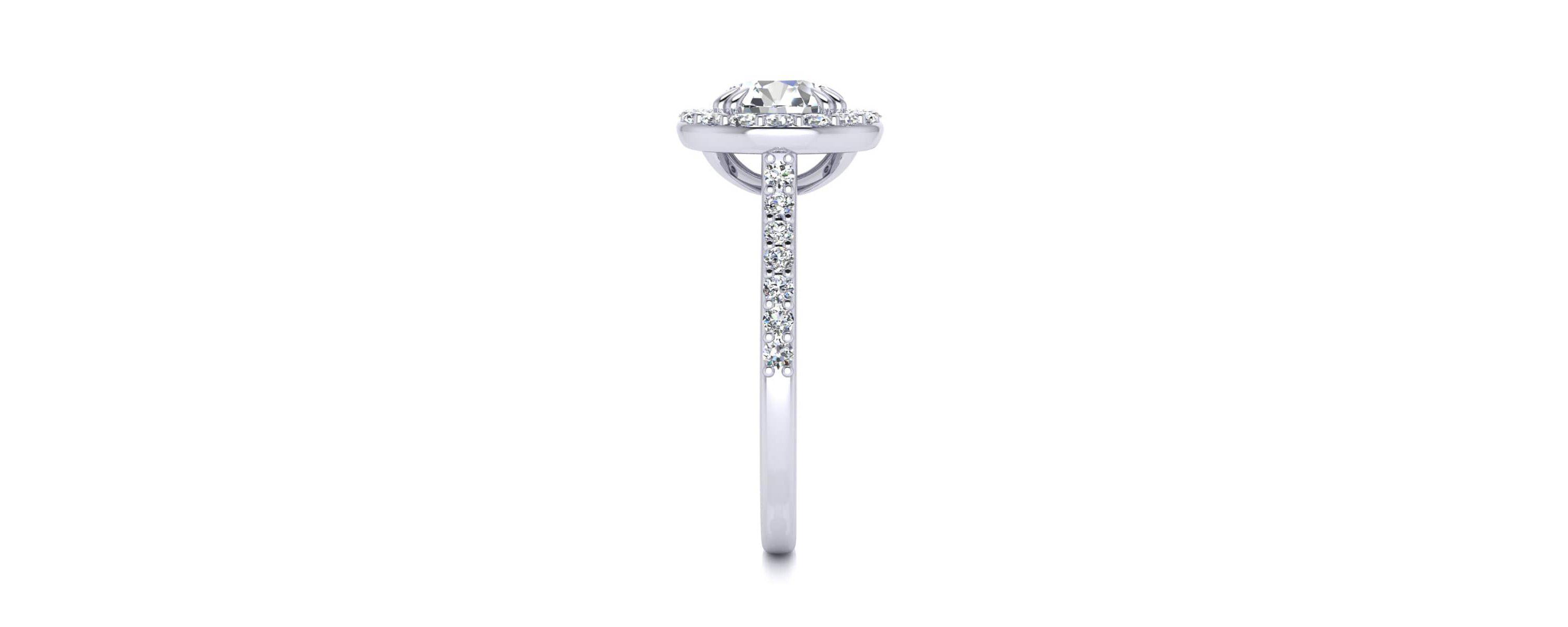 Lab Created 2 Carat Halo Lab Grown Diamond Engagement Ring In Sterling Silver