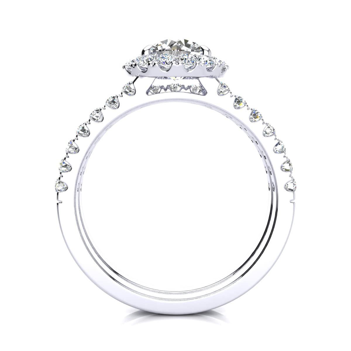 Lab Created 2 Carat Halo Lab Grown Diamond Bridal Set In Sterling Silver