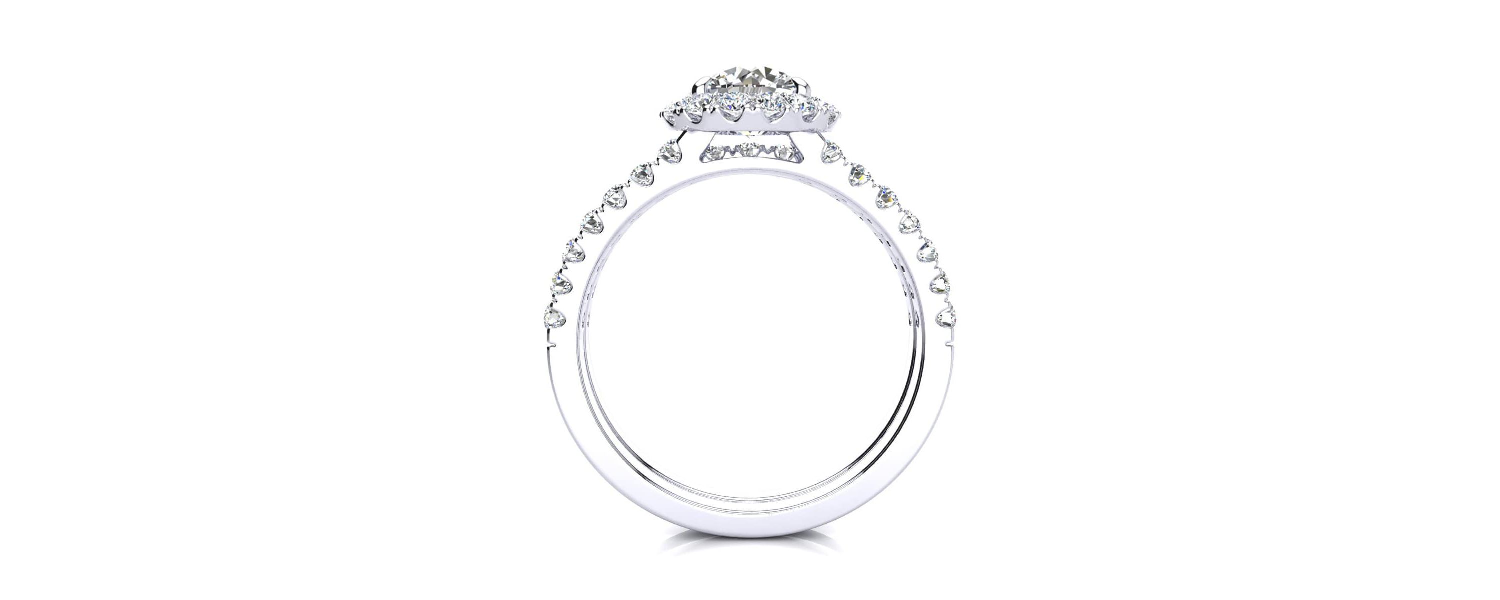 Lab Created 2 Carat Halo Lab Grown Diamond Bridal Set In Sterling Silver