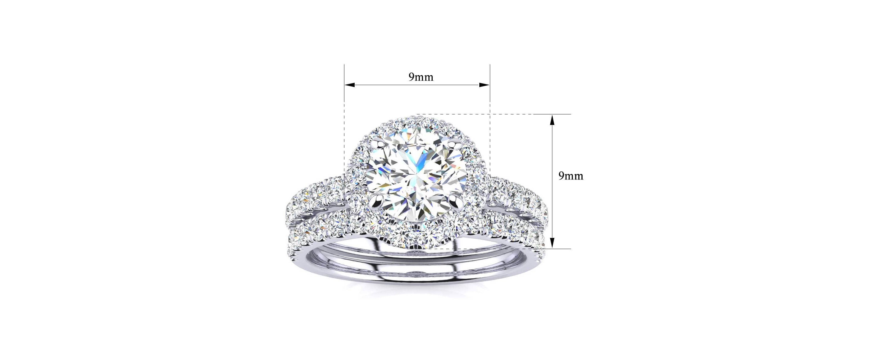 Lab Created 2 Carat Halo Lab Grown Diamond Bridal Set In Sterling Silver