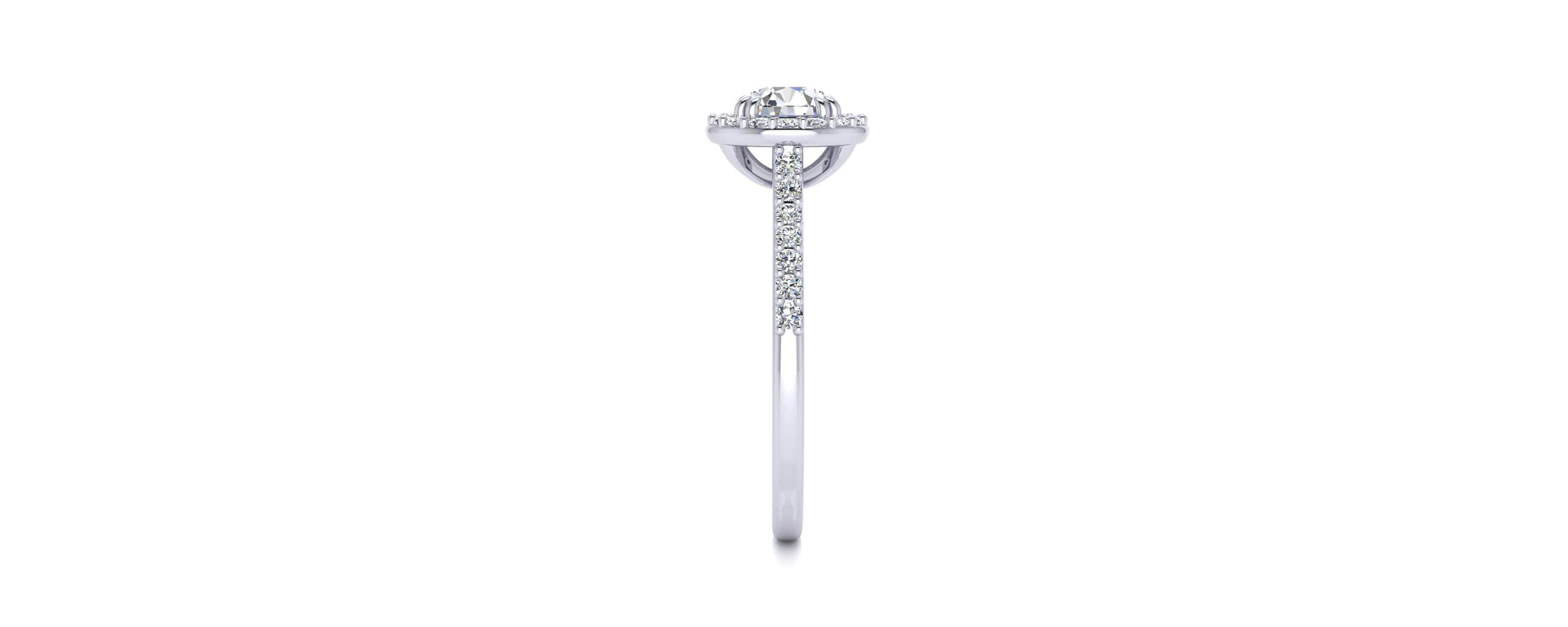 Lab Created 1 Carat Halo Lab Grown Diamond Engagement Ring In Sterling Silver
