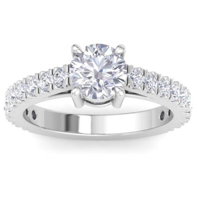 Belk & Co Lab Created 2 Carat Lab Grown Diamond Engagement Ring In Sterling Silver