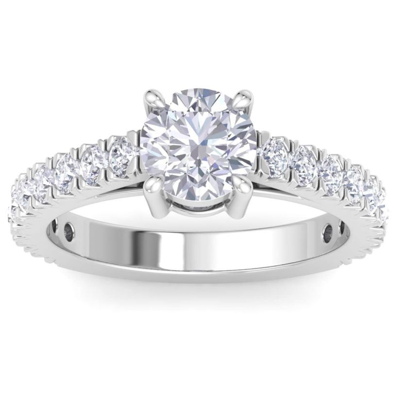 Lab Created 2 Carat Lab Grown Diamond Engagement Ring In Sterling Silver
