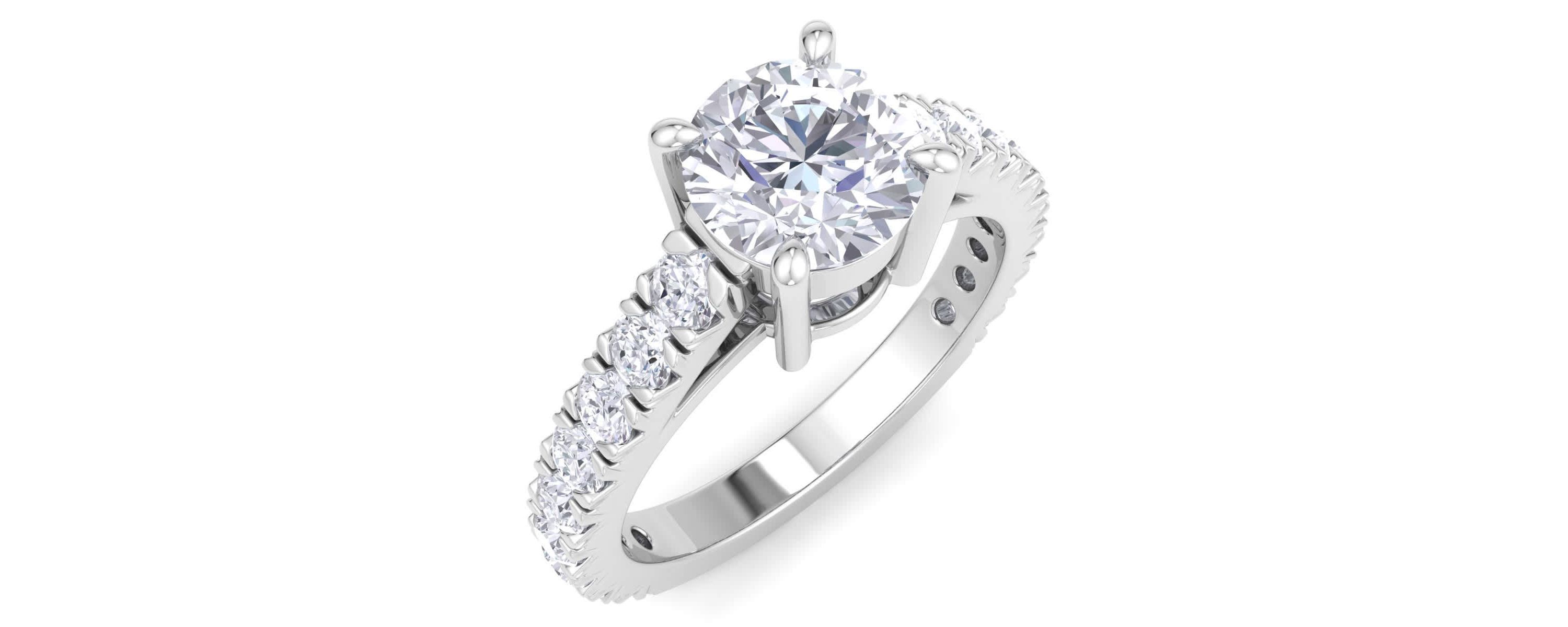 Lab Created 2 Carat Lab Grown Diamond Engagement Ring In Sterling Silver
