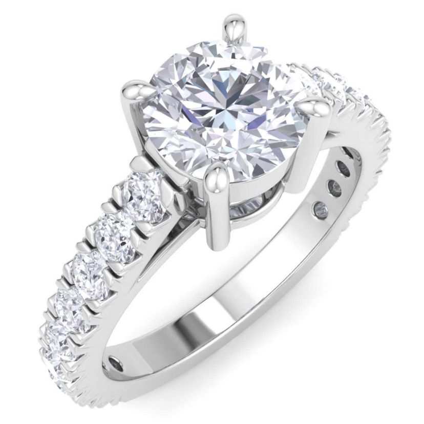 Lab Created 2 Carat Lab Grown Diamond Engagement Ring In Sterling Silver