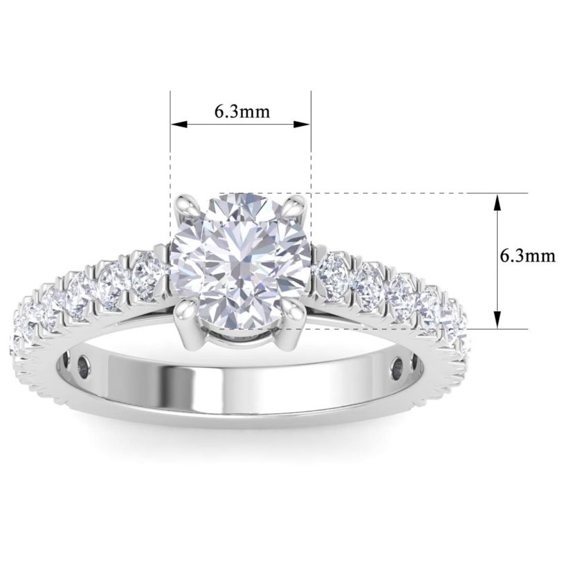 Lab Created 2 Carat Lab Grown Diamond Engagement Ring In Sterling Silver