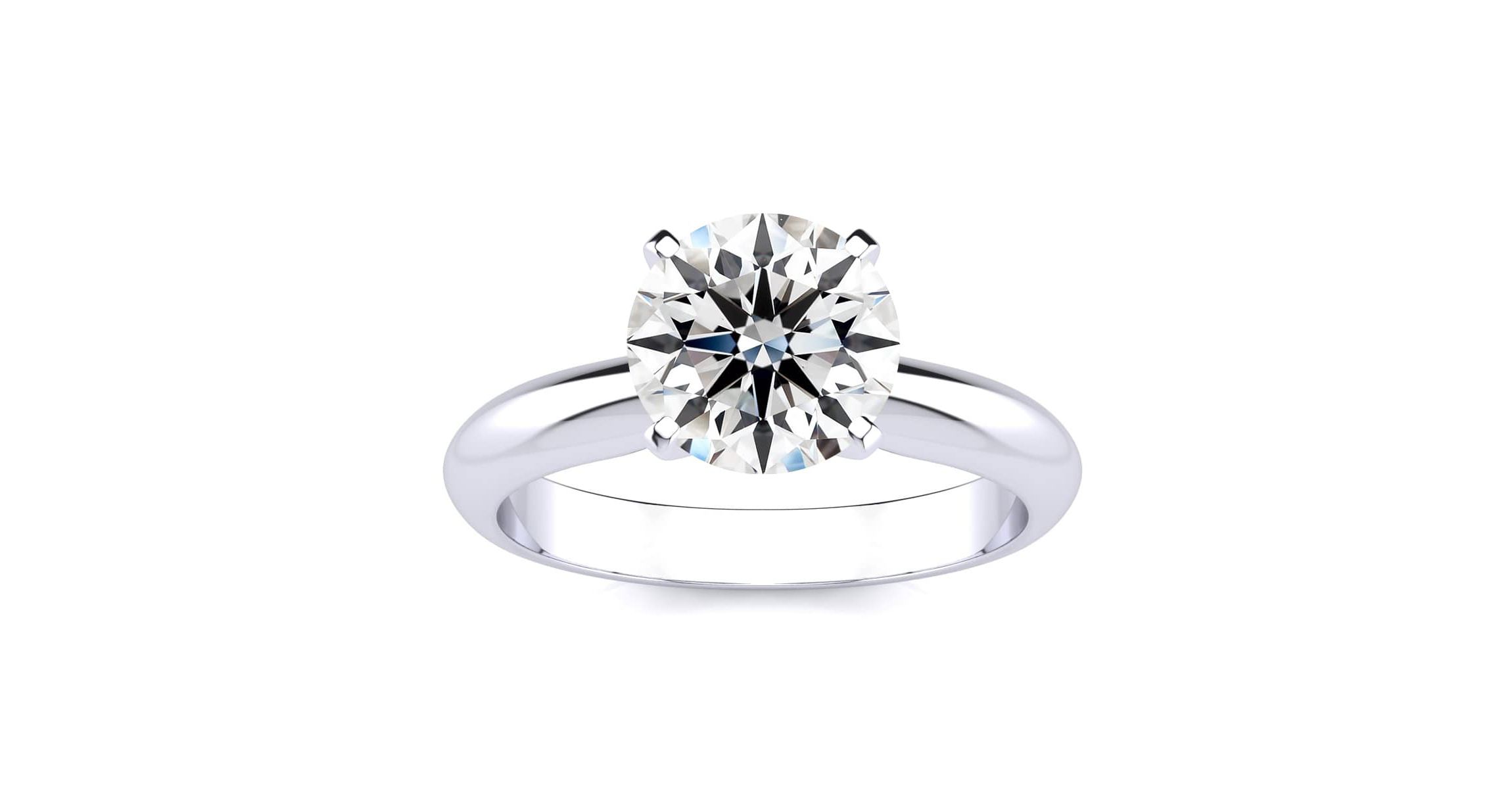 Lab Created 2 Carat Lab Grown Diamond Solitaire Ring In Sterling Silver
