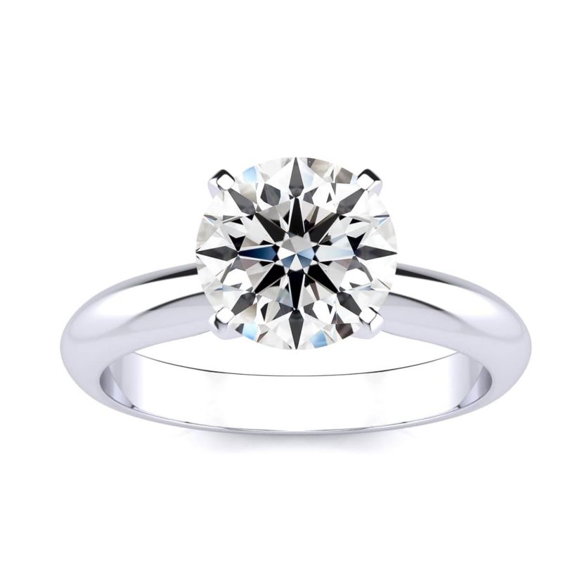 Lab Created 2 Carat Lab Grown Diamond Solitaire Ring In Sterling Silver