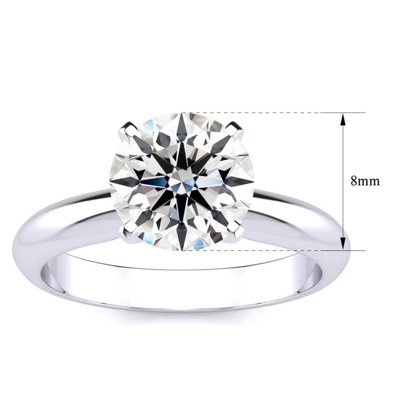 Lab Created 2 Carat Lab Grown Diamond Solitaire Ring In Sterling Silver