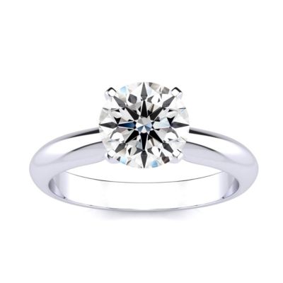 Belk & Co Lab Created 1 1/2 Carat Round Shape Lab Grown Diamond Solitaire Ring In Sterling Silver, 4