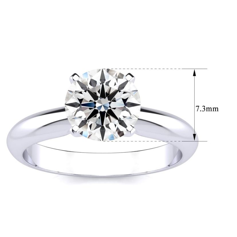 Lab Created 1 1/2 Carat Lab Grown Diamond Solitaire Ring In Sterling Silver
