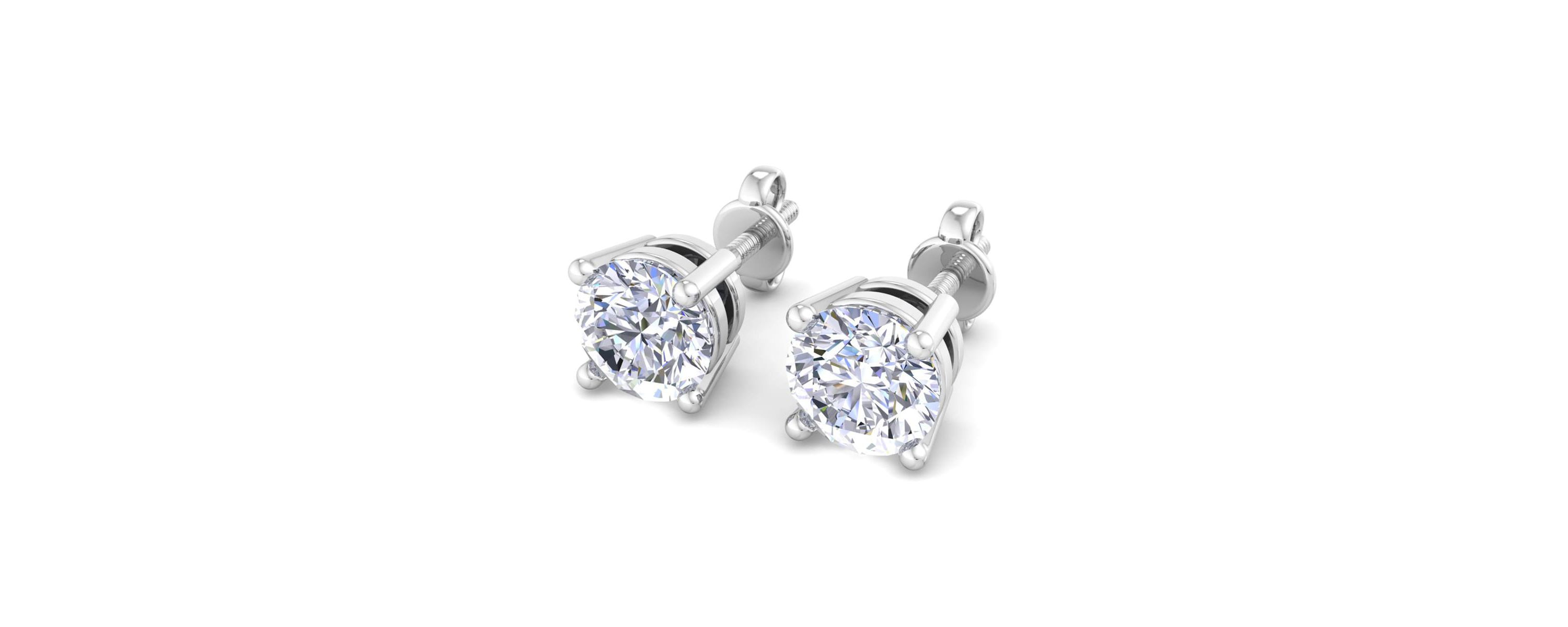 Lab Created 2 ct. t.w. Lab Grown Diamond Earrings In 14 Karat White Gold, Basket Setting