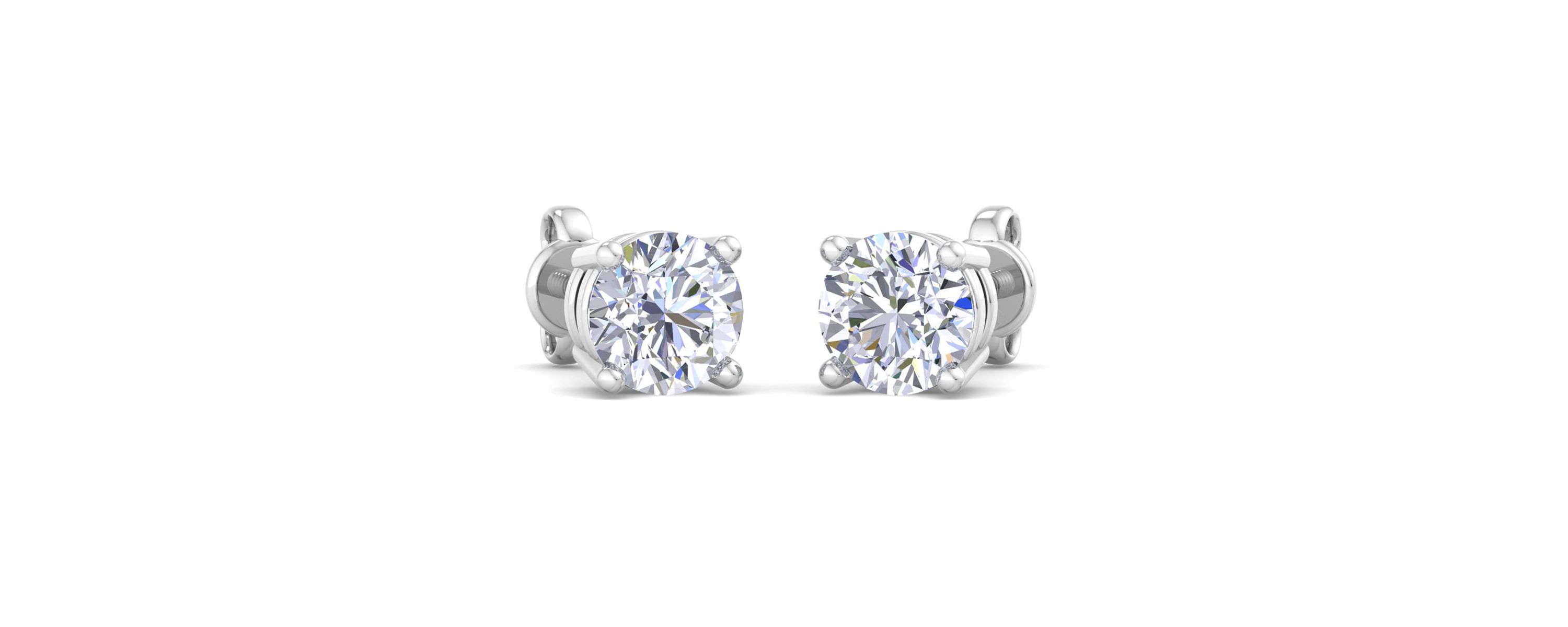 Lab Created 2 ct. t.w. Lab Grown Diamond Earrings In 14 Karat White Gold, Basket Setting