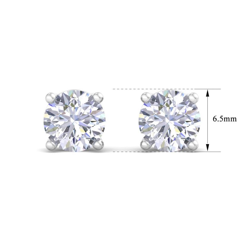 Lab Created 2 ct. t.w. Lab Grown Diamond Earrings In 14 Karat White Gold, Basket Setting