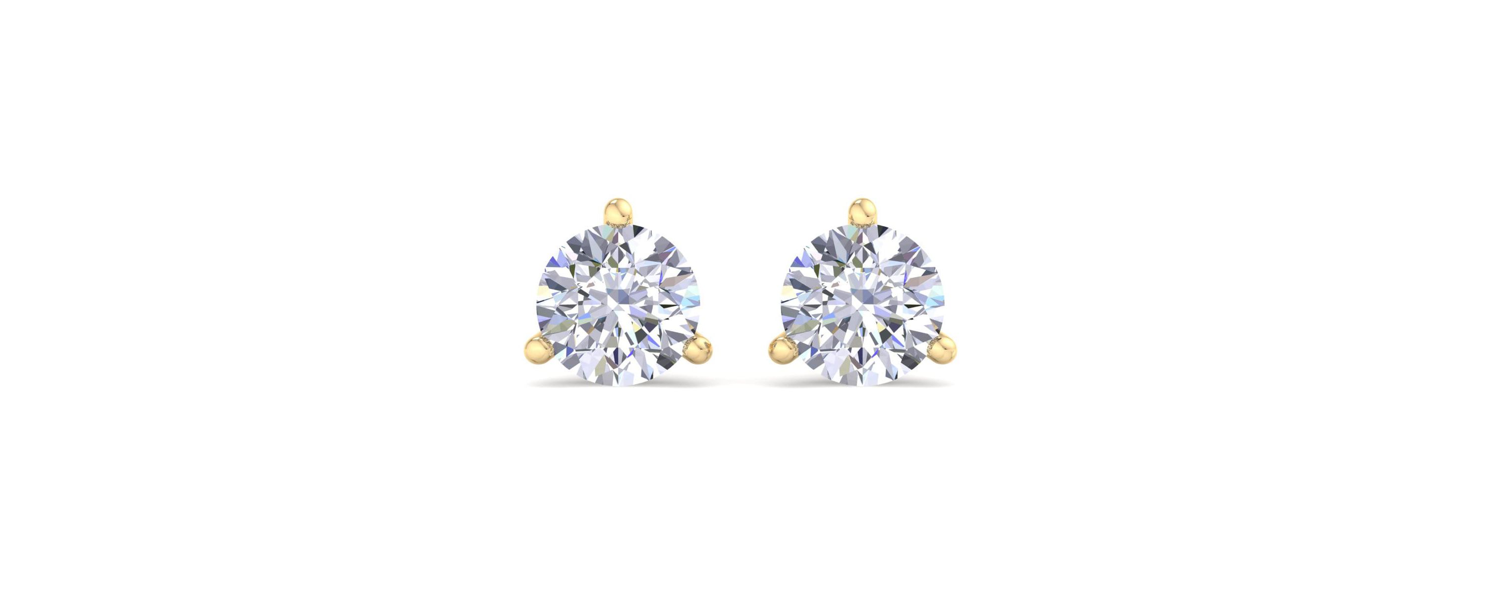 Lab Created 2 ct. t.w. Lab Grown Diamond Earrings In 14 Karat Yellow Gold, Basket Setting
